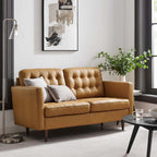 EEI-6100-TAN Exalt Tufted Leather Loveseat by Modway