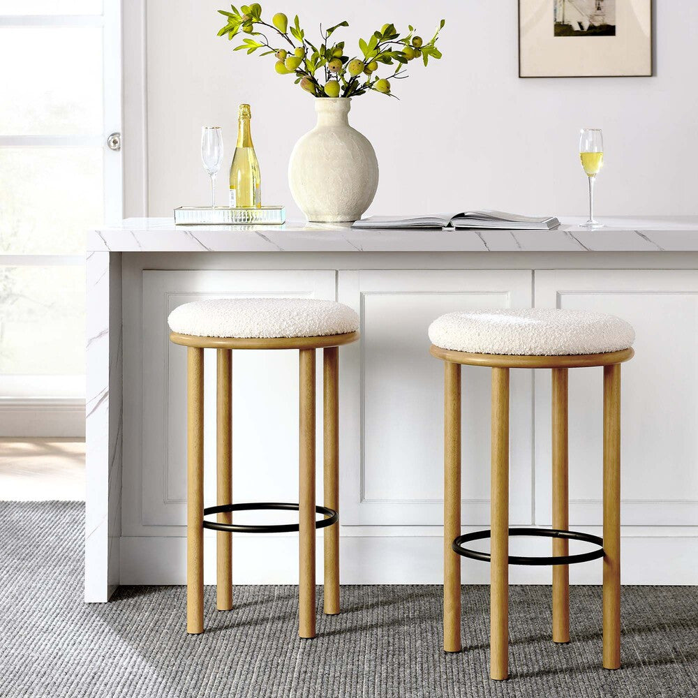 Modway Fable Boucle Fabric Bar Stools Set of 2 by Modway-EEI-6819
