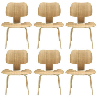 Modway EEI-910-NAT Fathom Dining Chairs Set of 6 Natural