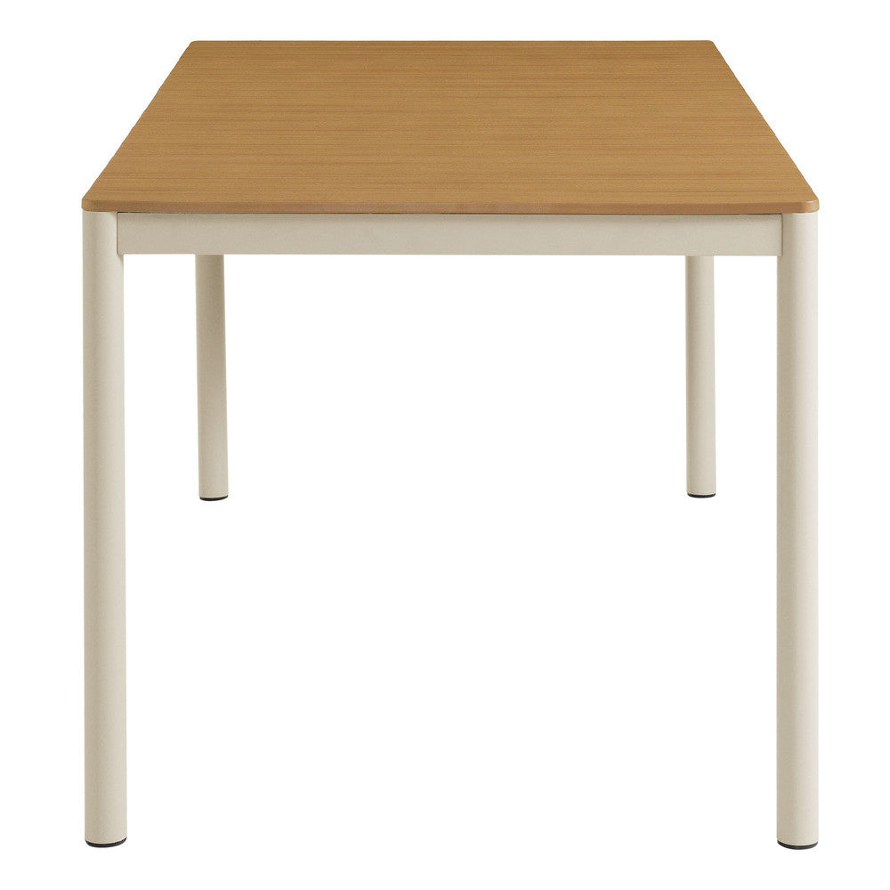 Modway Finn 71" Outdoor Patio Aluminum Dining Table with Faux Wood Top by Modway-EEI-7237-NAT