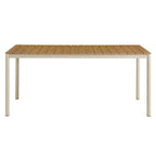 Modway Finn 71" Outdoor Patio Aluminum Dining Table with Faux Wood Top by Modway-EEI-7237-NAT