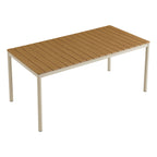 Modway Finn 71" Outdoor Patio Aluminum Dining Table with Faux Wood Top by Modway-EEI-7237-NAT