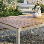 Modway Finn 71" Outdoor Patio Aluminum Dining Table with Faux Wood Top by Modway-EEI-7237-NAT