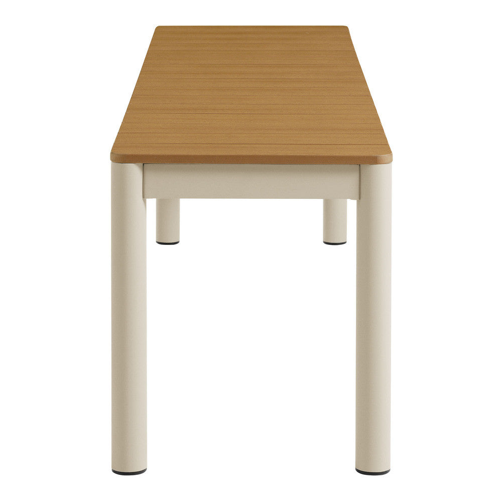 Modway Finn Outdoor Patio Aluminum Bench with Faux Wood Top by Modway-EEI-7238-NAT