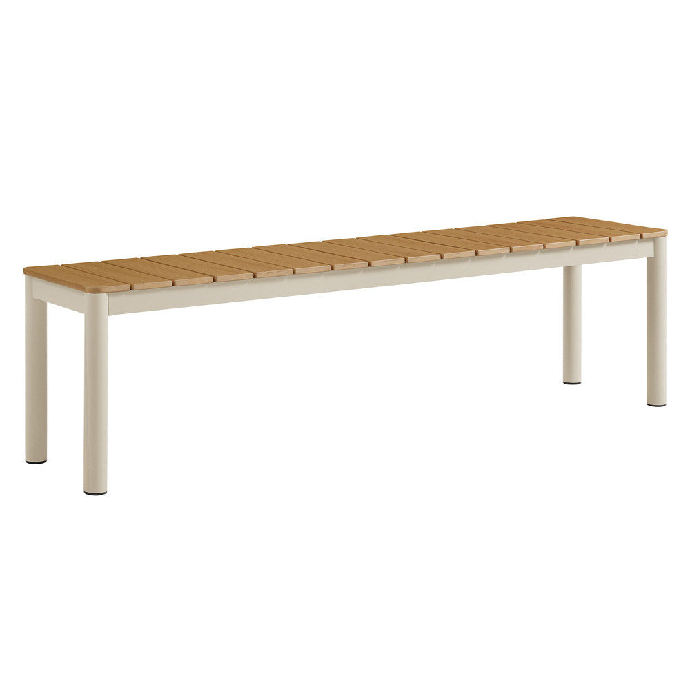 Modway Finn Outdoor Patio Aluminum Bench with Faux Wood Top by Modway-EEI-7238-NAT