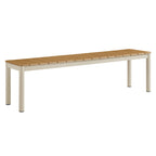 Modway Finn Outdoor Patio Aluminum Bench with Faux Wood Top by Modway-EEI-7238-NAT