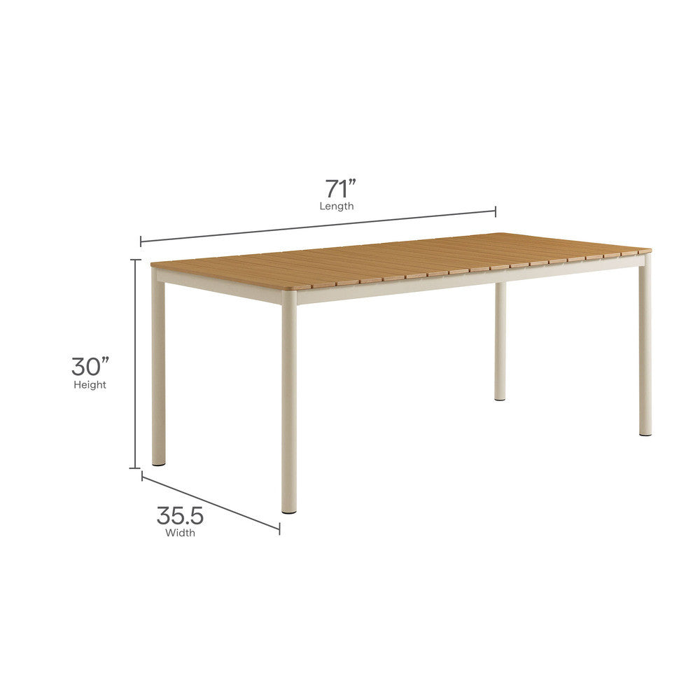 Modway Finn Outdoor Patio Aluminum Faux Wood Dining Set with Benches by Modway-EEI-7239-NAT