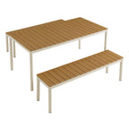 Modway Finn Outdoor Patio Aluminum Faux Wood Dining Set with Benches by Modway-EEI-7239-NAT