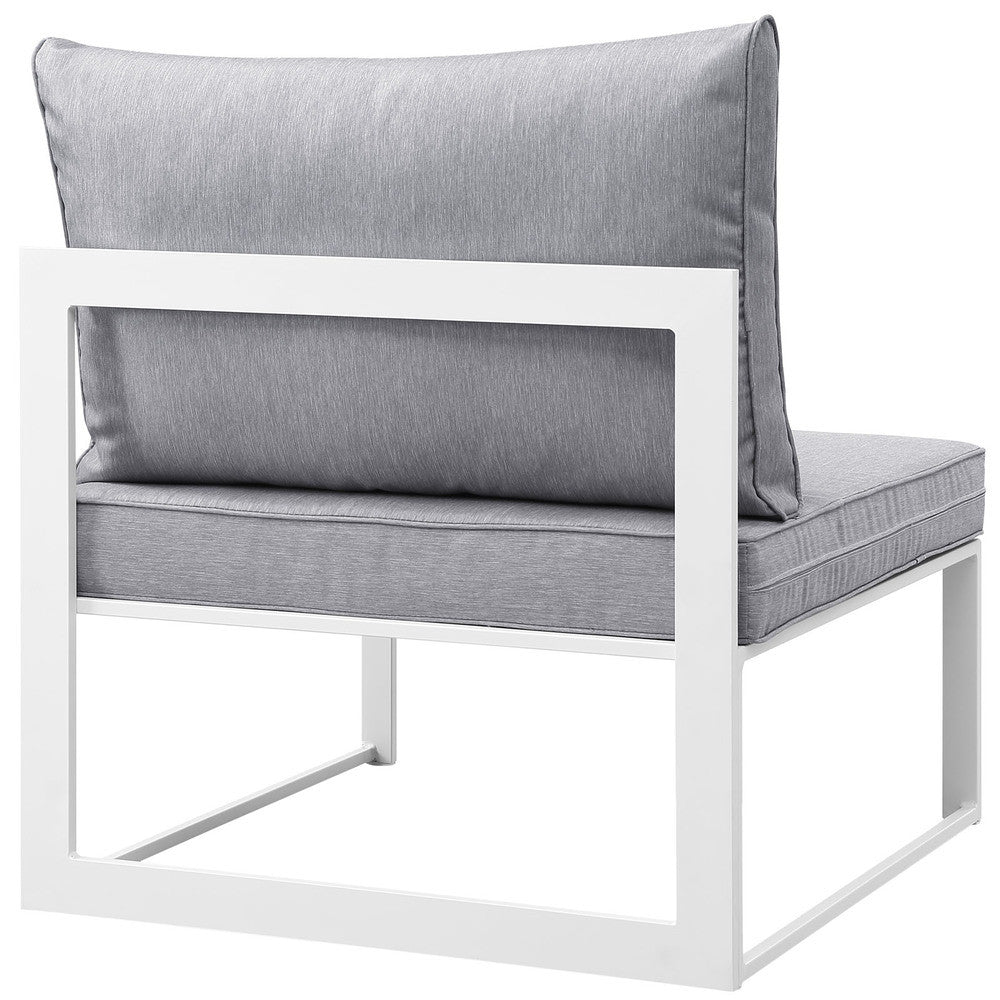 EEI-1520-WHI-GRY Fortuna Armless Outdoor Patio Chair by Modway