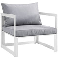 Modway EEI-1517-WHI-GRY Fortuna Outdoor Patio Armchair White Gray