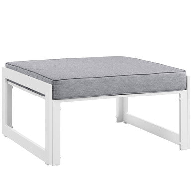 Modway EEI-1521-WHI-GRY Fortuna Outdoor Patio Ottoman White Gray