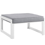 Modway EEI-1521-WHI-GRY Fortuna Outdoor Patio Ottoman White Gray