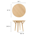 EEI-5515-OAK-OAK Gallant 36" Dining Table by Modway