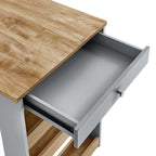EEI-6730-OAK-GRY Galley 3-Piece Kitchen Island and Stool Set by Modway
