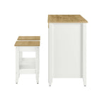 EEI-6894-OAK-WHI Garland 3-Piece Kitchen Island and Stool Set by Modway