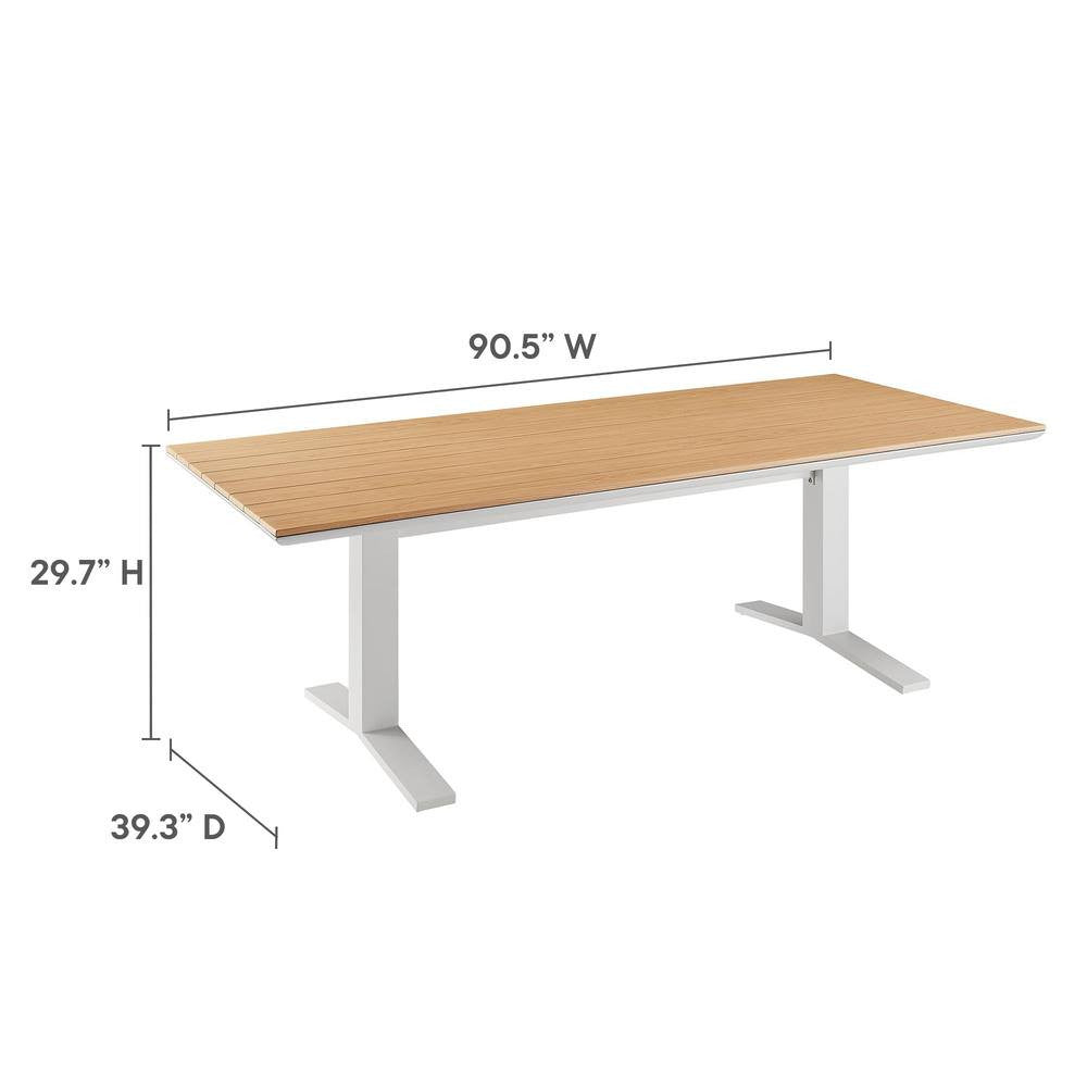 EEI-6948 Gavelston 91" Outdoor Patio Aluminum Dining Table by Modway