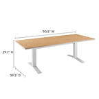 EEI-6948 Gavelston 91" Outdoor Patio Aluminum Dining Table by Modway