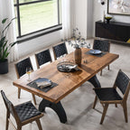 EEI-6149-BLK-NAT Genuine 96" Crank Adjustable Height Dining and Conference Table by Modway