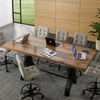 EEI-6149-BLK-NAT Genuine 96" Crank Adjustable Height Dining and Conference Table by Modway