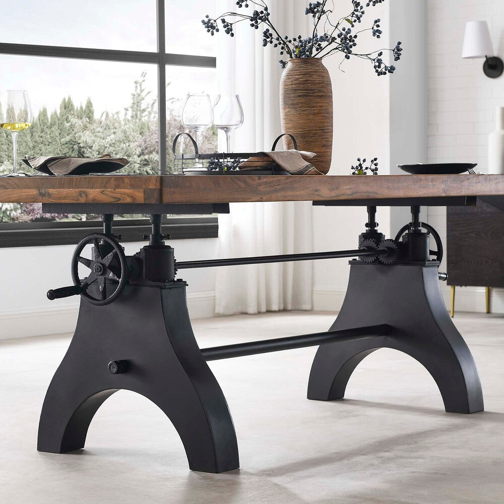EEI-6149-BLK-NAT Genuine 96" Crank Adjustable Height Dining and Conference Table by Modway