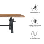 EEI-6149-BLK-NAT Genuine 96" Crank Adjustable Height Dining and Conference Table by Modway