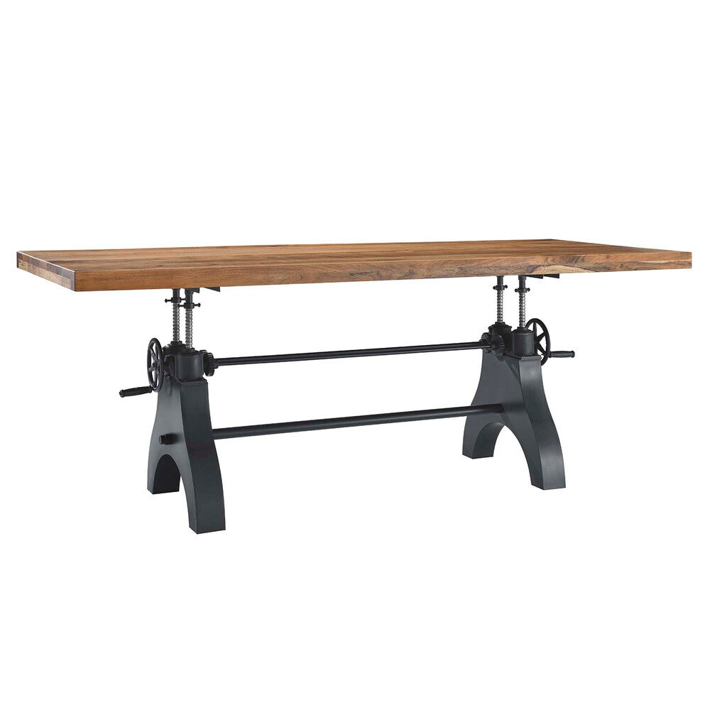 EEI-6149-BLK-NAT Genuine 96" Crank Adjustable Height Dining and Conference Table by Modway