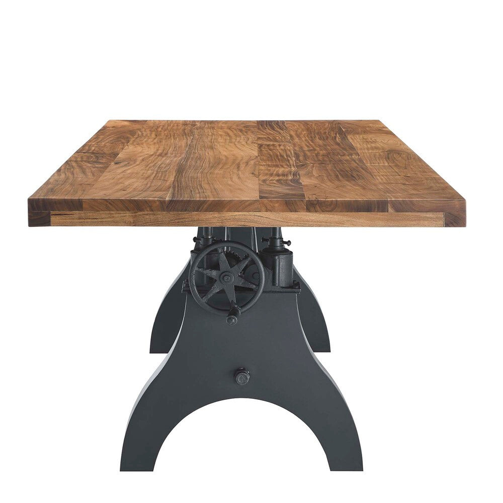 EEI-6149-BLK-NAT Genuine 96" Crank Adjustable Height Dining and Conference Table by Modway