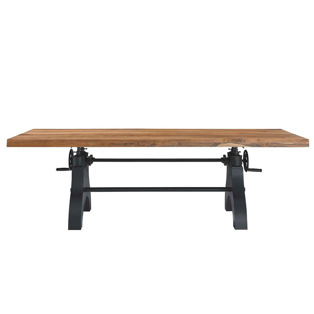 EEI-6149-BLK-NAT Genuine 96" Crank Adjustable Height Dining and Conference Table by Modway