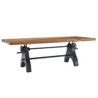 Modway EEI-6149-BLK-NAT Genuine 96" Crank Adjustable Height Dining and Conference Table Black Natural
