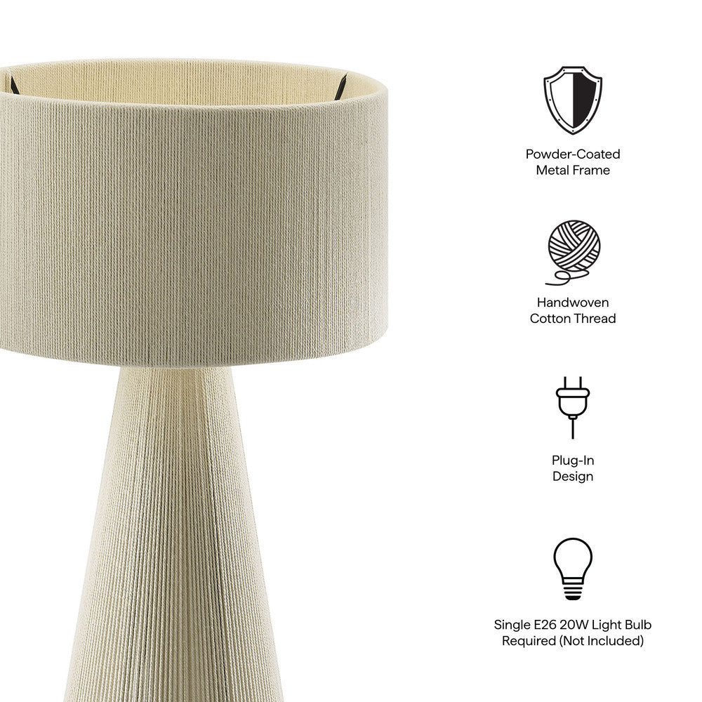 Modway Gia Handwoven Cotton Thread Striped or Plain Table Lamp by Modway-EEI-7262