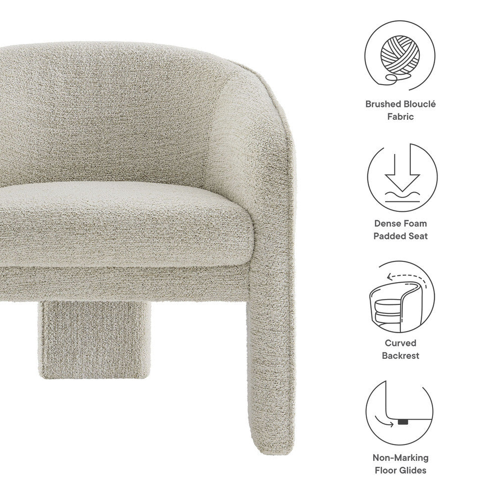 Modway Greer Boucle Fabric Upholstered Accent Armchair by Modway-EEI-7101