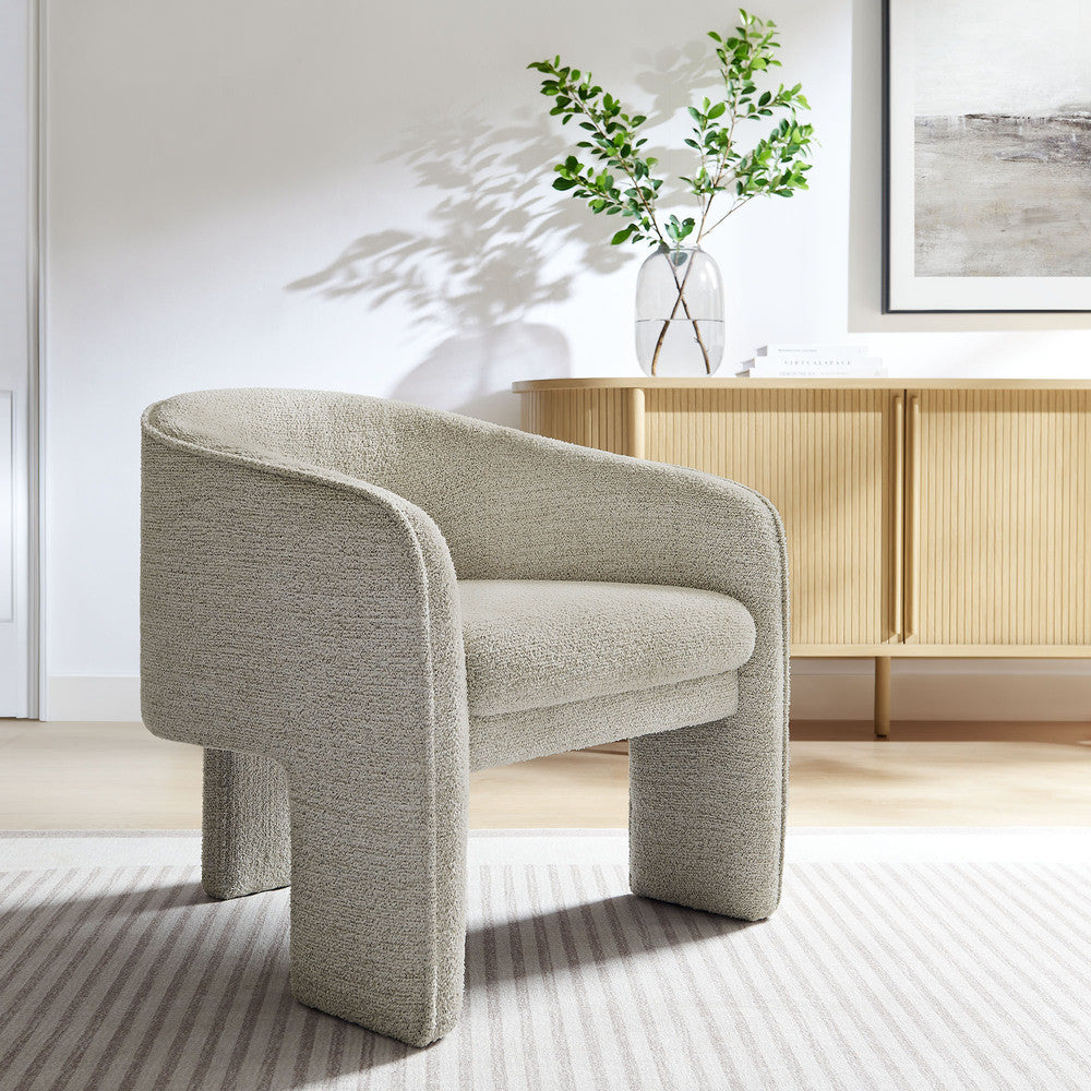 Modway Greer Boucle Fabric Upholstered Accent Armchair by Modway-EEI-7101