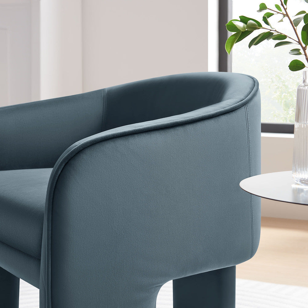 Modway Greer Performance Velvet Upholstered Accent Armchair by Modway-EEI-7102