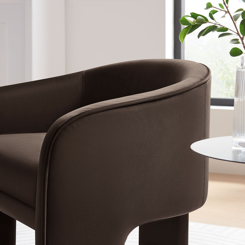 Modway Greer Performance Velvet Upholstered Accent Armchair by Modway-EEI-7102