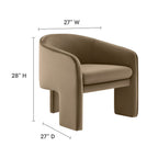 Modway Greer Performance Velvet Upholstered Accent Armchair by Modway-EEI-7102