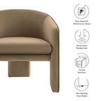 Modway Greer Performance Velvet Upholstered Accent Armchair by Modway-EEI-7102