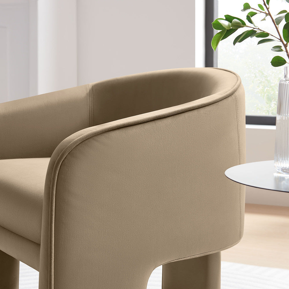 Modway Greer Performance Velvet Upholstered Accent Armchair by Modway-EEI-7102