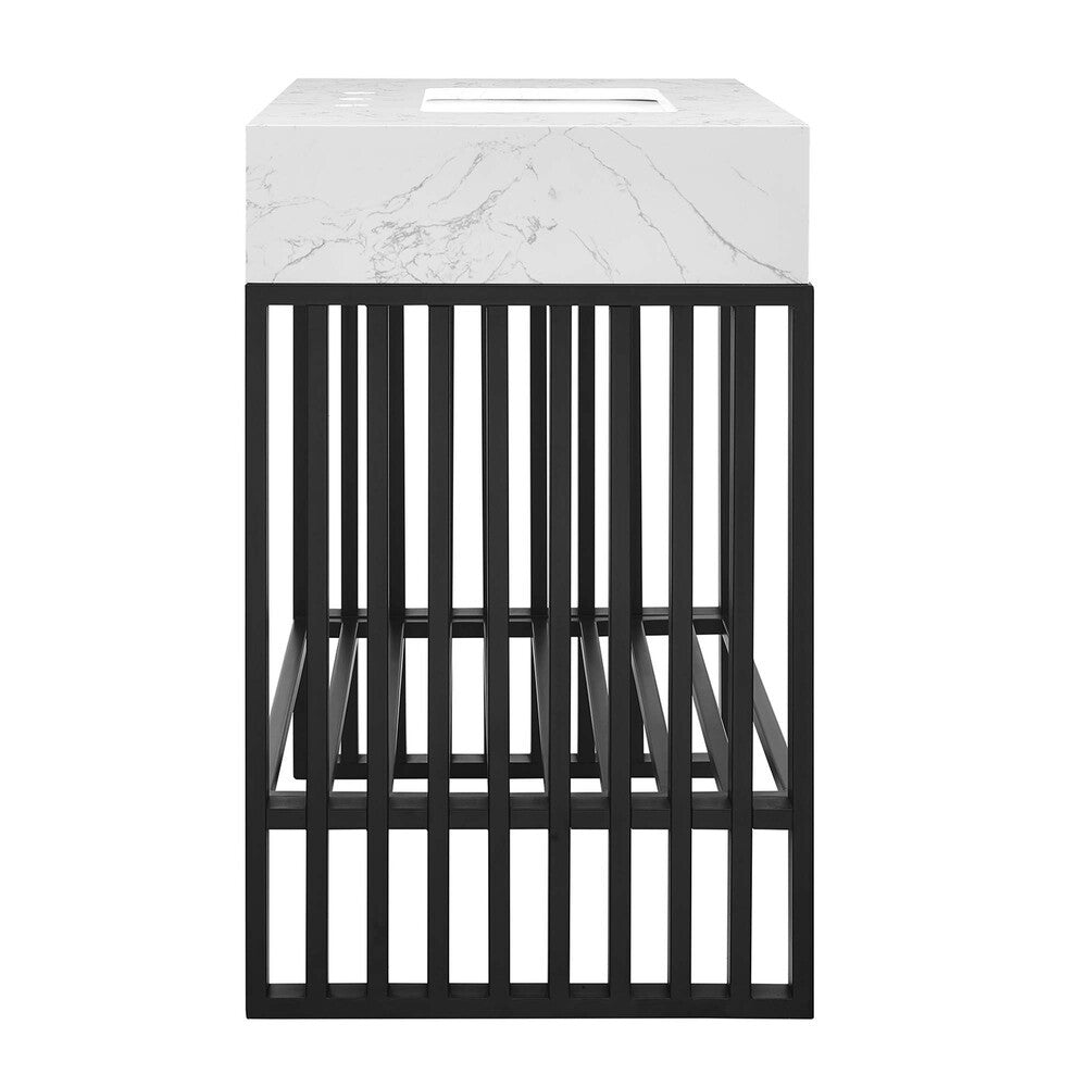 EEI-6106-WHI-BLK Gridiron 30" Bathroom Vanity by Modway