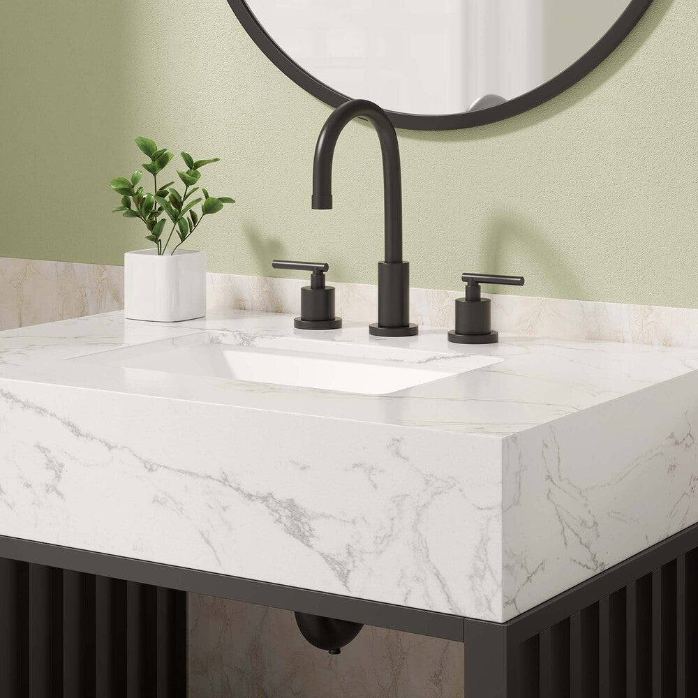 EEI-6106-WHI-BLK Gridiron 30" Bathroom Vanity by Modway