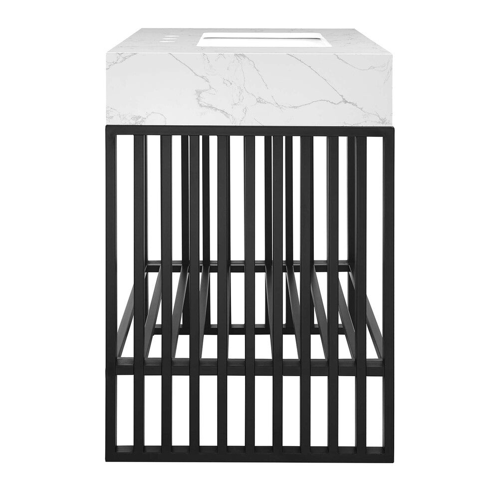 EEI-6108-WHI-BLK Gridiron 36" Bathroom Vanity by Modway