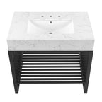 EEI-6108-WHI-BLK Gridiron 36" Bathroom Vanity by Modway
