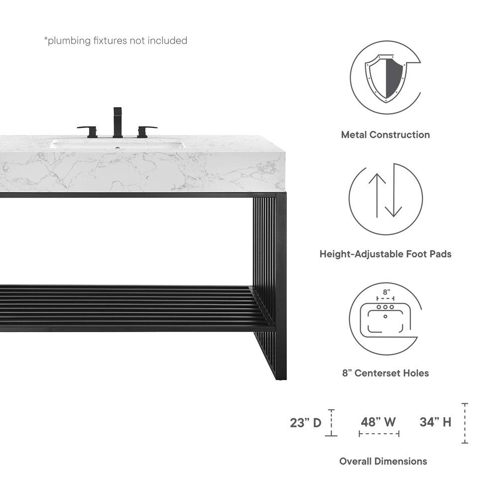 EEI-6110-WHI-BLK Gridiron 48" Bathroom Vanity by Modway