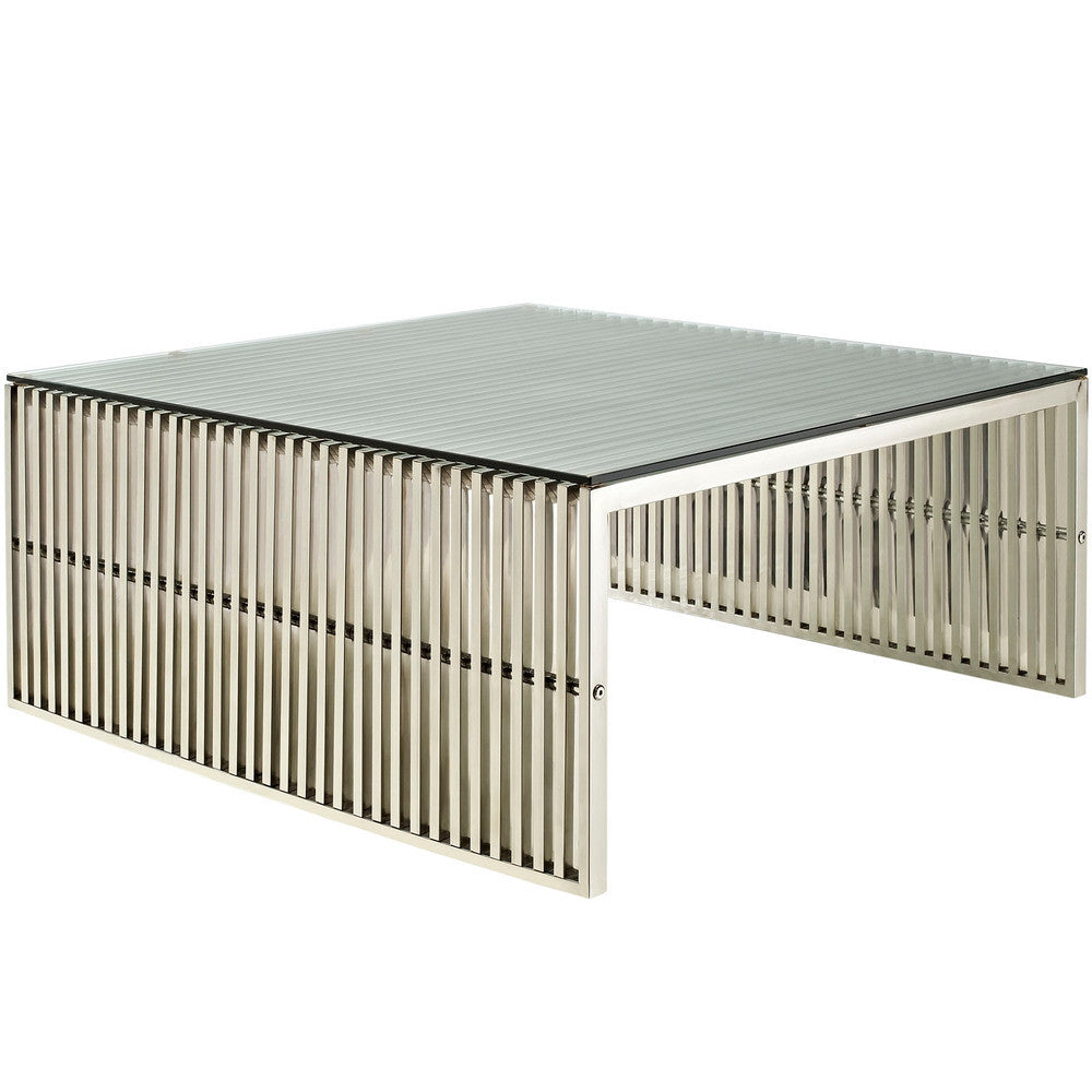 EEI-284-SLV Gridiron Coffee Table by Modway