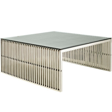Modway EEI-284-SLV Gridiron Coffee Table Silver