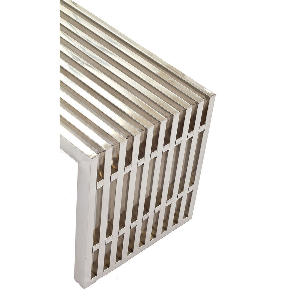 EEI-625-SLV Gridiron Medium Stainless Steel Bench by Modway