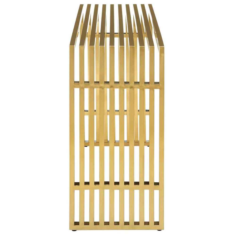 EEI-3036-GLD Gridiron Stainless Steel Console Table by Modway