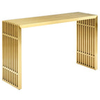 Modway EEI-3036-GLD Gridiron Stainless Steel Console Table Gold