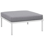 EEI-2621-WHI-GRY-SET Harmony 5 Piece Outdoor Patio Aluminum Sectional Sofa Set by Modway