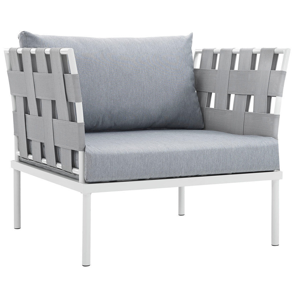 EEI-2602-WHI-GRY Harmony Outdoor Patio Aluminum Armchair by Modway