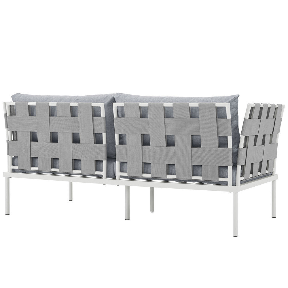 EEI-2603-WHI-GRY Harmony Outdoor Patio Aluminum Loveseat by Modway